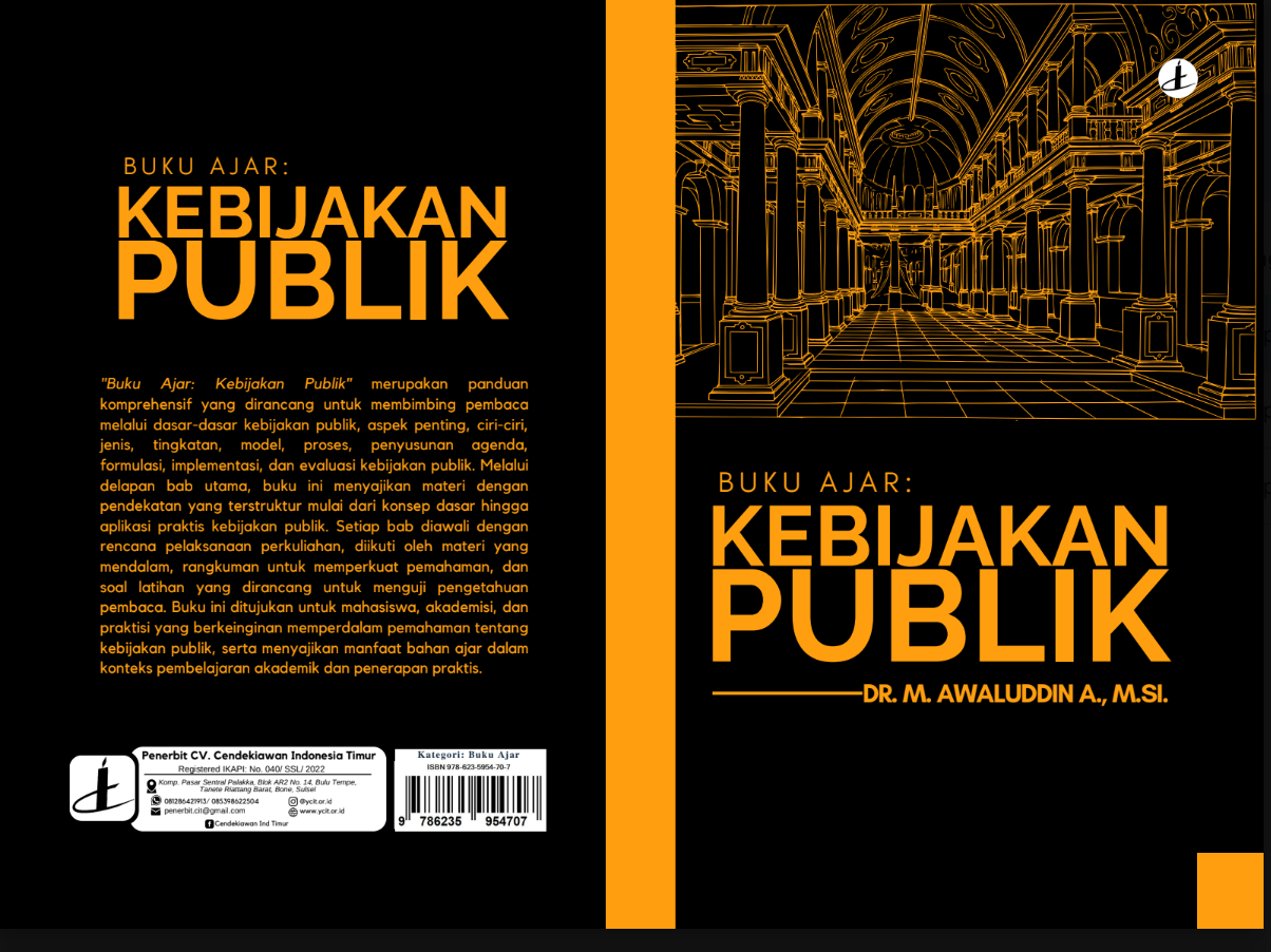 Buku Ajar: Kebijakan Publik