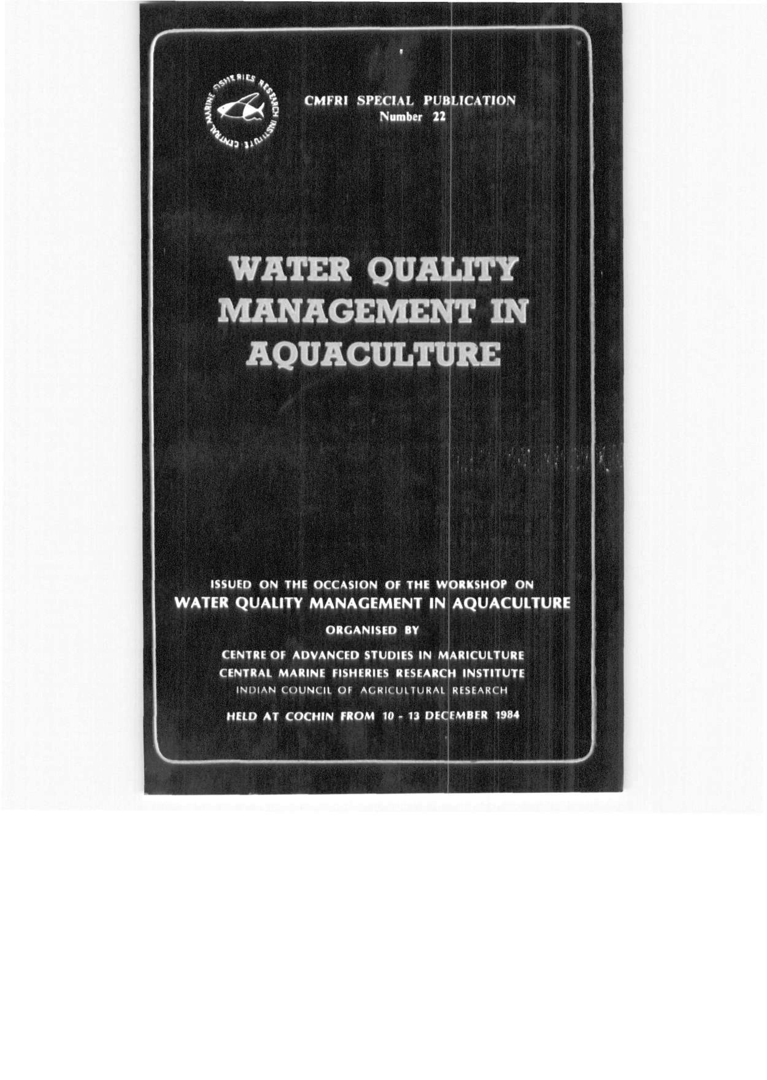 Water  Quality  Management  In  Aquaculture