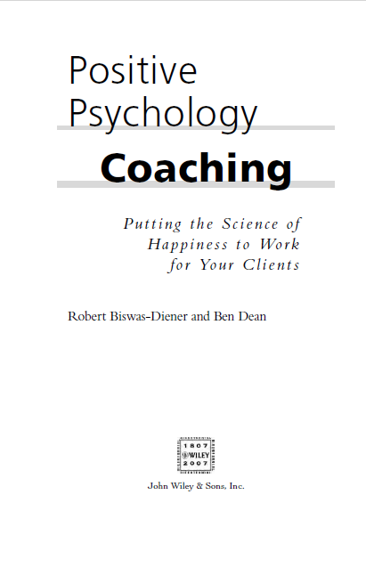 Positive Psychology coaching