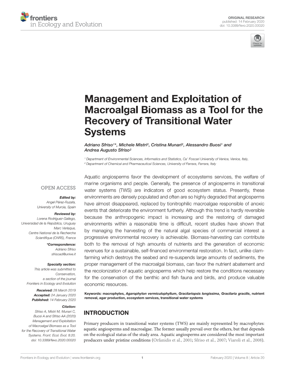 Management and Exploitation of Macroalgal Biomass as a Tool for the Recovery of Transitional Water Systems