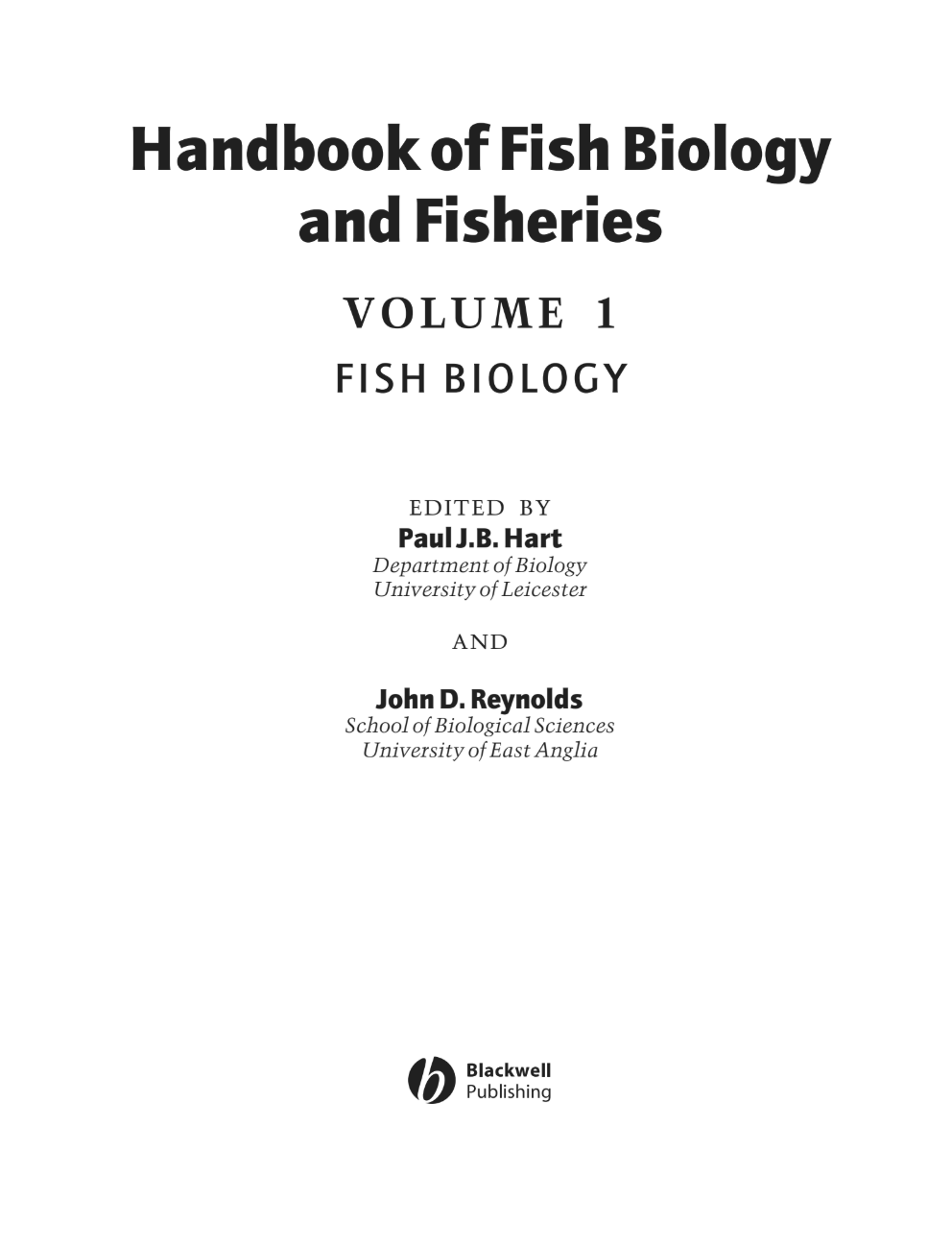 Handbook of Fish Biology  and Fisheries