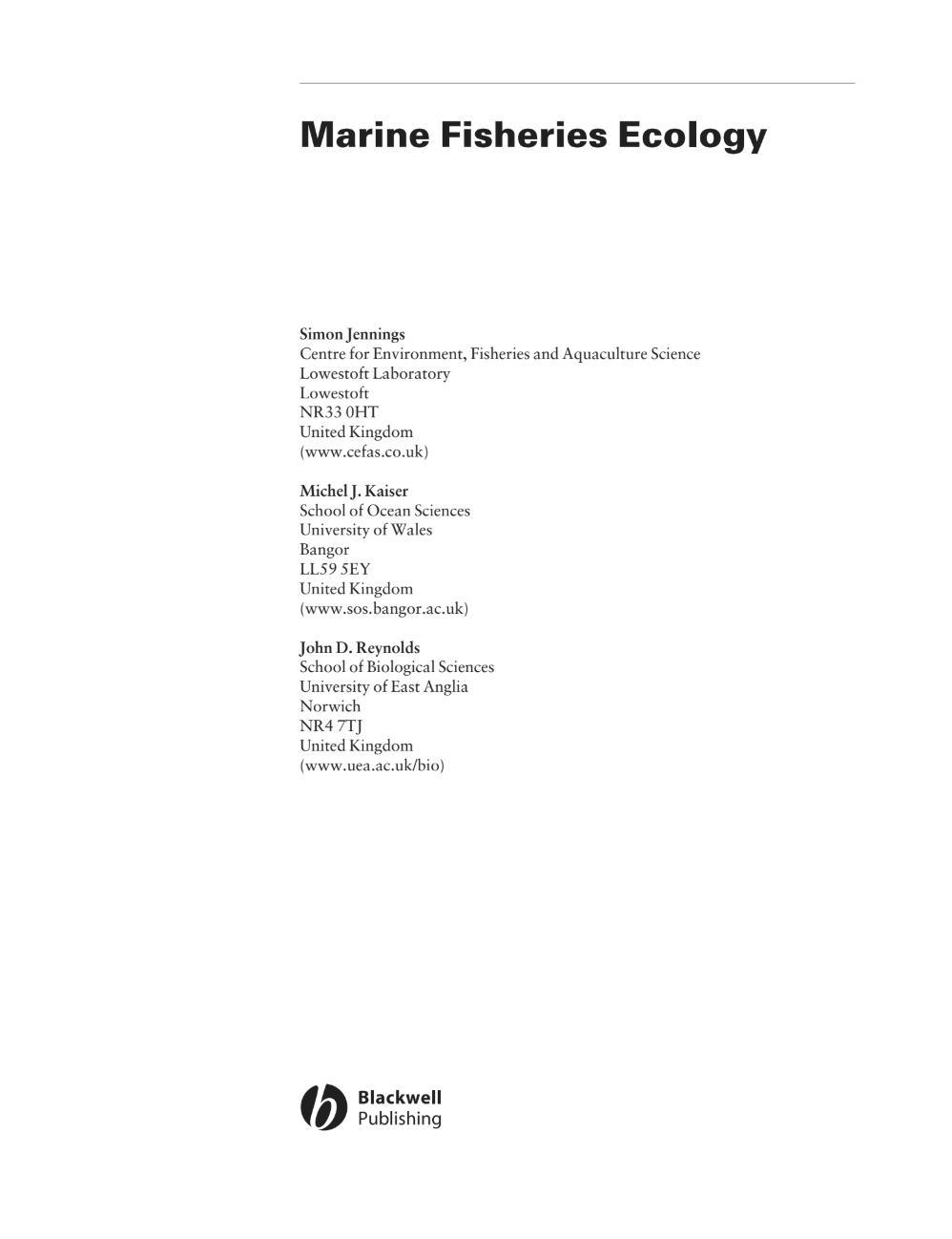 Marine Fisheries Ecology