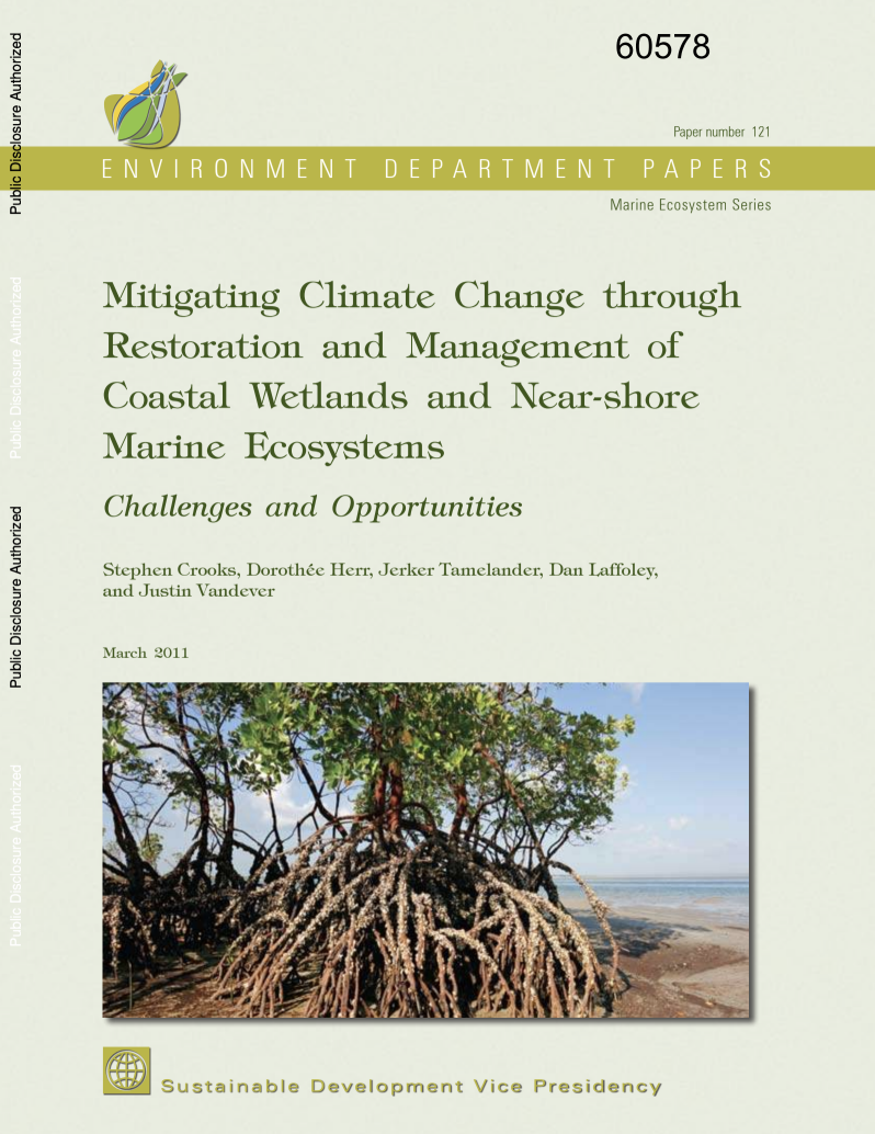 Mitigating Climate Change through Restoration and Management of Coastal Wetlands and Near-shore Marine Ecosystems
